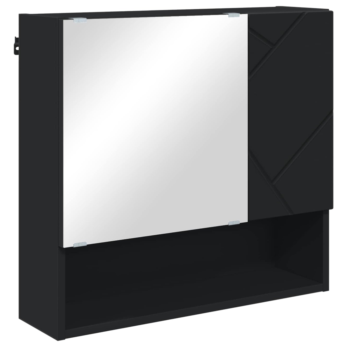 vidaXL Mirror Cabinet Black 59 x 17 x 55 cm Engineered Wood