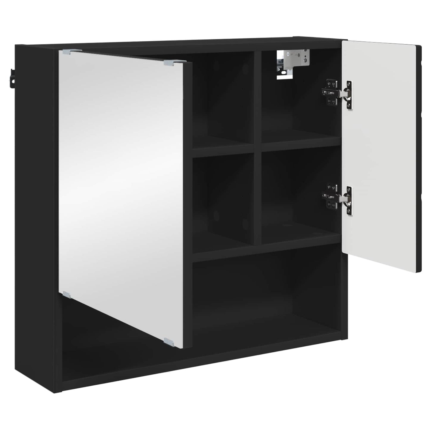 vidaXL Mirror Cabinet Black 59 x 17 x 55 cm Engineered Wood