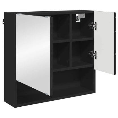 vidaXL Mirror Cabinet Black 59 x 17 x 55 cm Engineered Wood