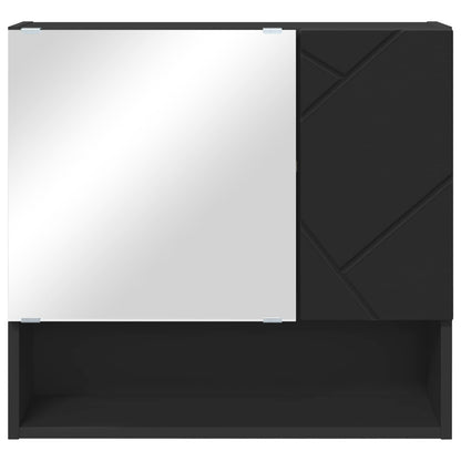 vidaXL Mirror Cabinet Black 59 x 17 x 55 cm Engineered Wood