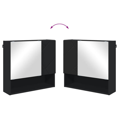vidaXL Mirror Cabinet Black 59 x 17 x 55 cm Engineered Wood