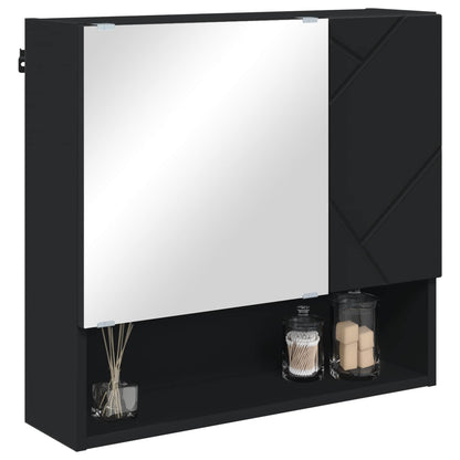 vidaXL Mirror Cabinet Black 59 x 17 x 55 cm Engineered Wood