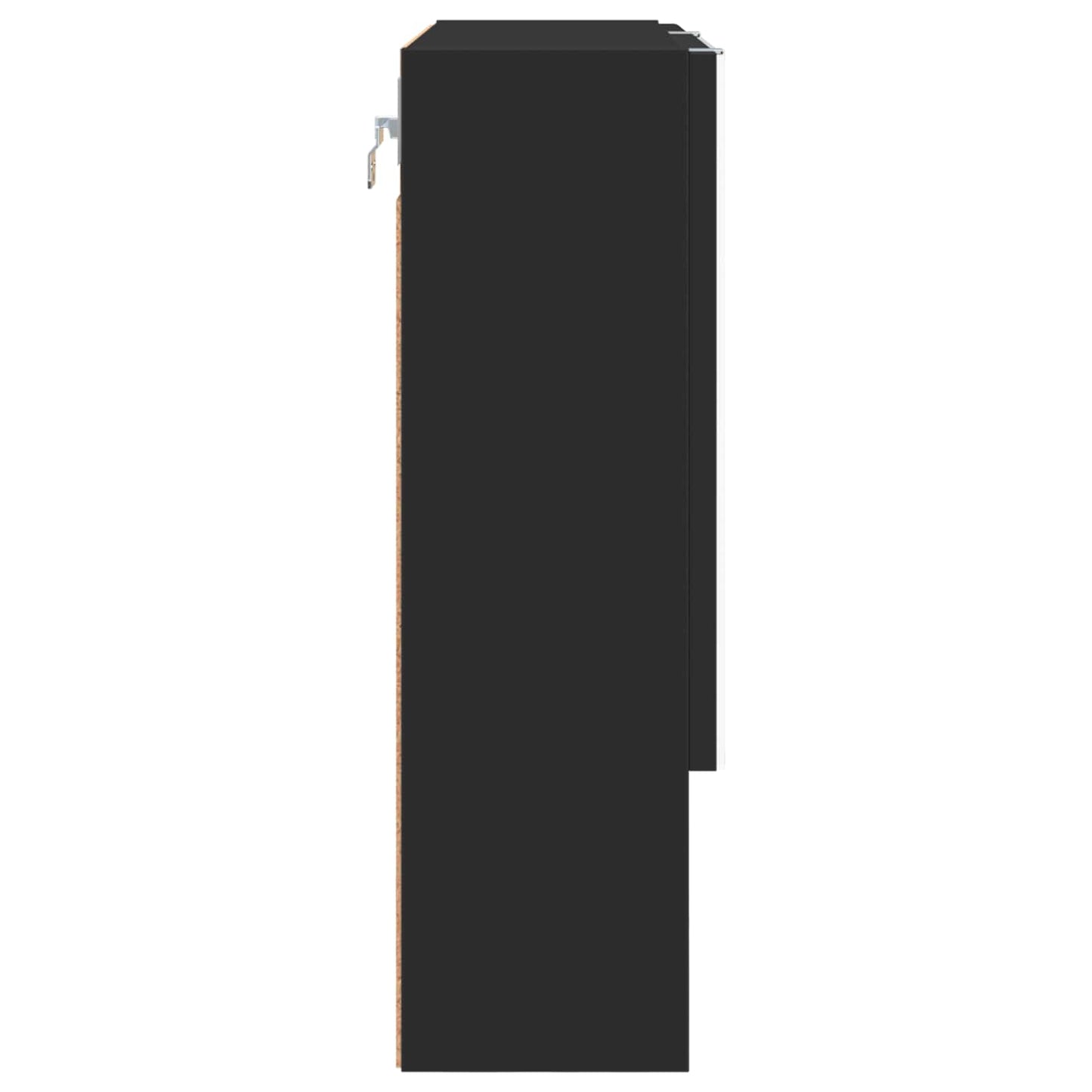 vidaXL Mirror Cabinet Black 59 x 17 x 55 cm Engineered Wood