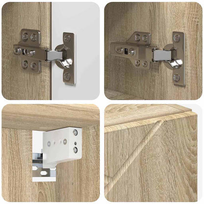 vidaXL Mirror Cabinet Sonoma Oak 59 x 17 x 55 cm Engineered Wood