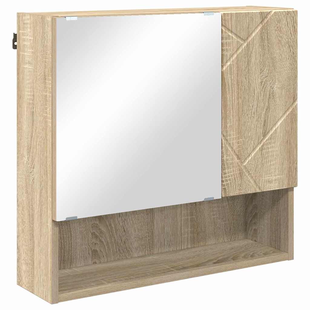 vidaXL Mirror Cabinet Sonoma Oak 59 x 17 x 55 cm Engineered Wood