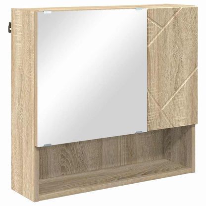 vidaXL Mirror Cabinet Sonoma Oak 59 x 17 x 55 cm Engineered Wood