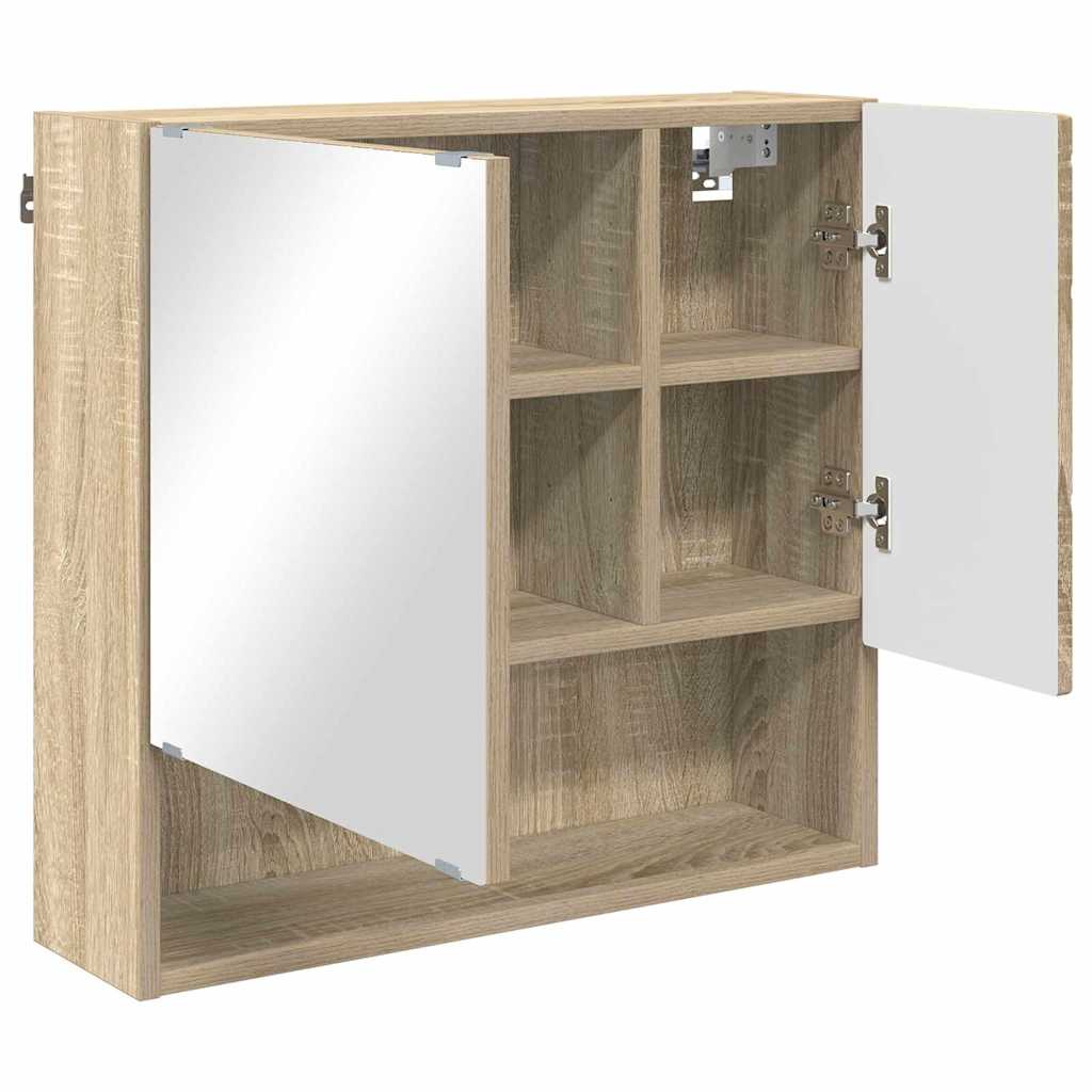 vidaXL Mirror Cabinet Sonoma Oak 59 x 17 x 55 cm Engineered Wood
