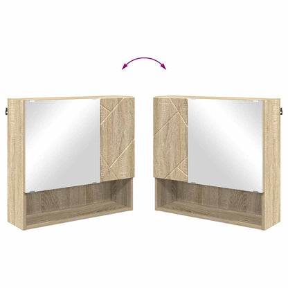 vidaXL Mirror Cabinet Sonoma Oak 59 x 17 x 55 cm Engineered Wood
