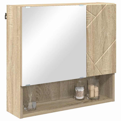 vidaXL Mirror Cabinet Sonoma Oak 59 x 17 x 55 cm Engineered Wood