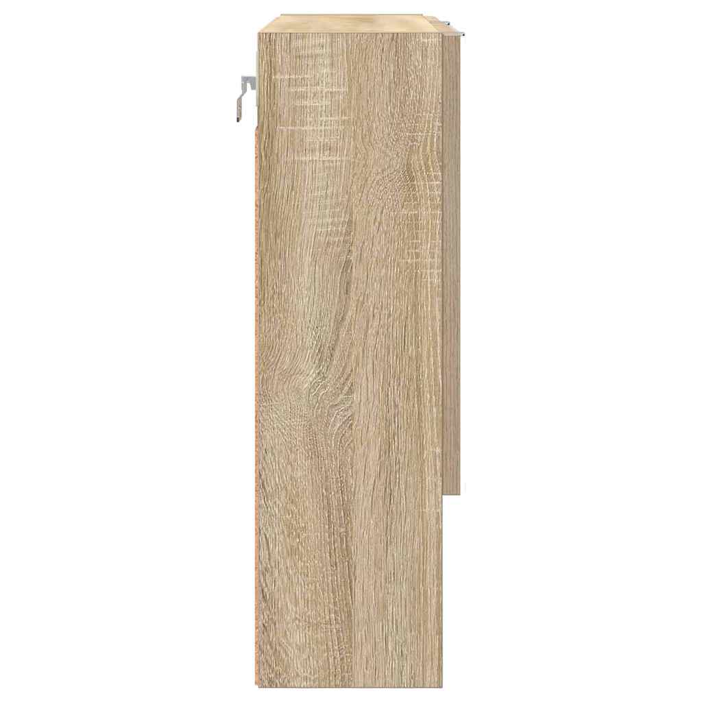 vidaXL Mirror Cabinet Sonoma Oak 59 x 17 x 55 cm Engineered Wood