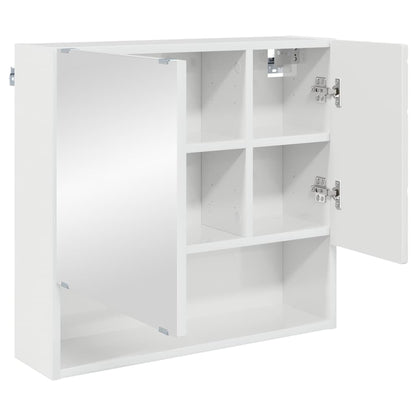 vidaXL Mirror Cabinet High Gloss White 59 x 17 x 55 cm Engineered Wood