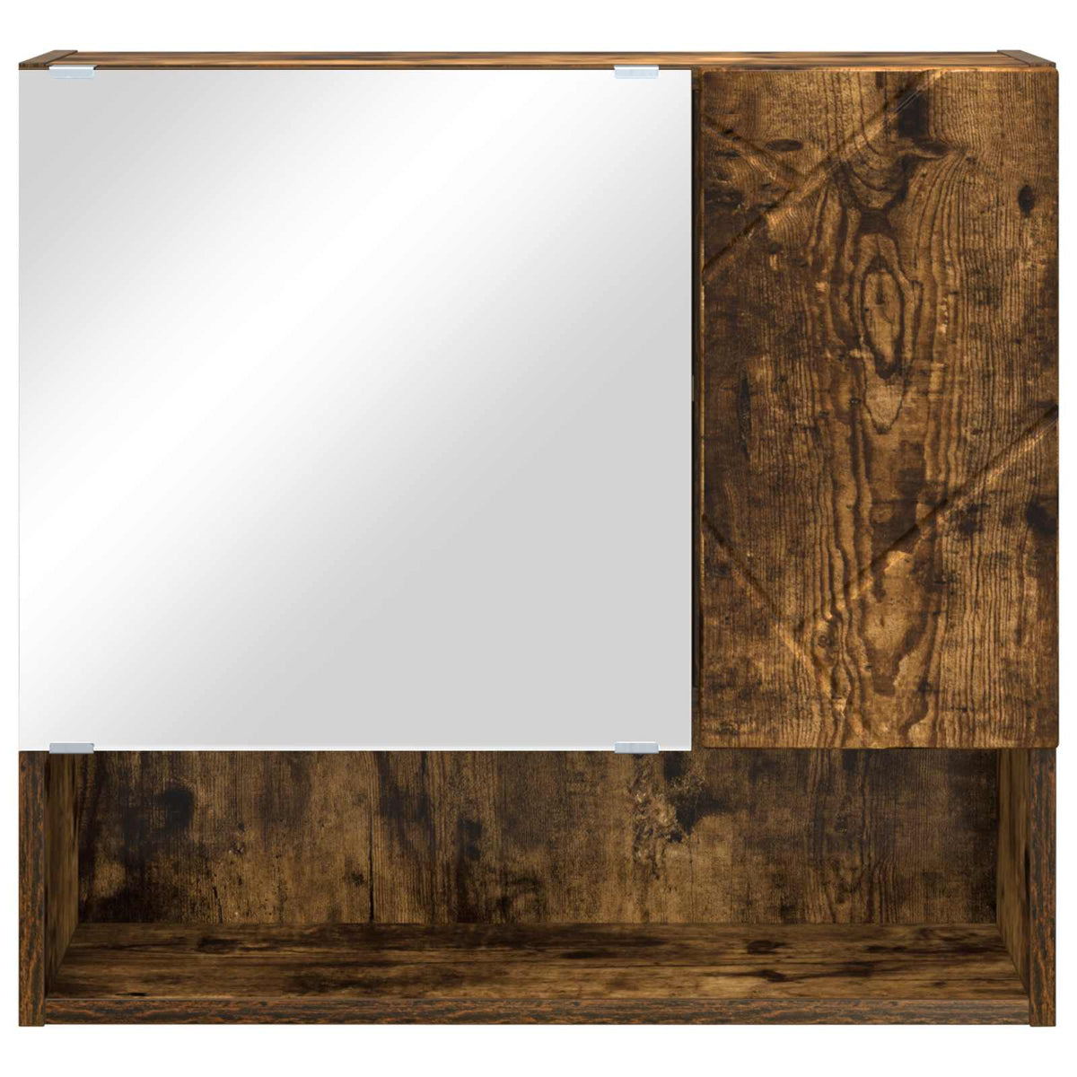 vidaXL Mirror Cabinet Smoked Oak 59 x 17 x 55 cm Engineered Wood