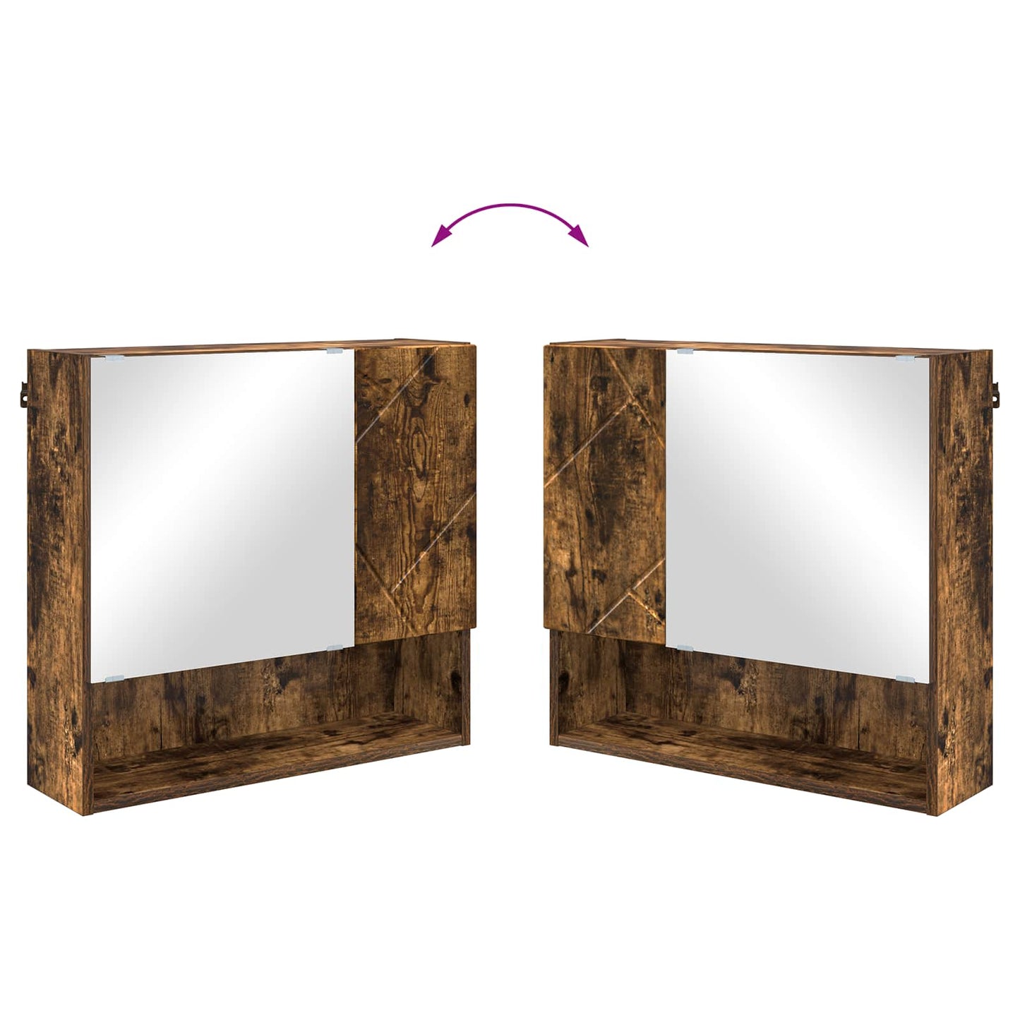 vidaXL Mirror Cabinet Smoked Oak 59 x 17 x 55 cm Engineered Wood