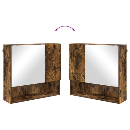 vidaXL Mirror Cabinet Smoked Oak 59 x 17 x 55 cm Engineered Wood