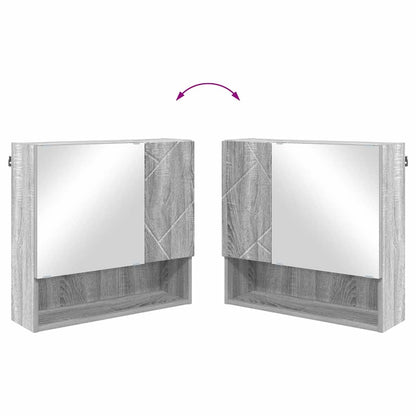 vidaXL Mirror Cabinet Grey Sonoma 59 x 17 x 55 cm Engineered Wood