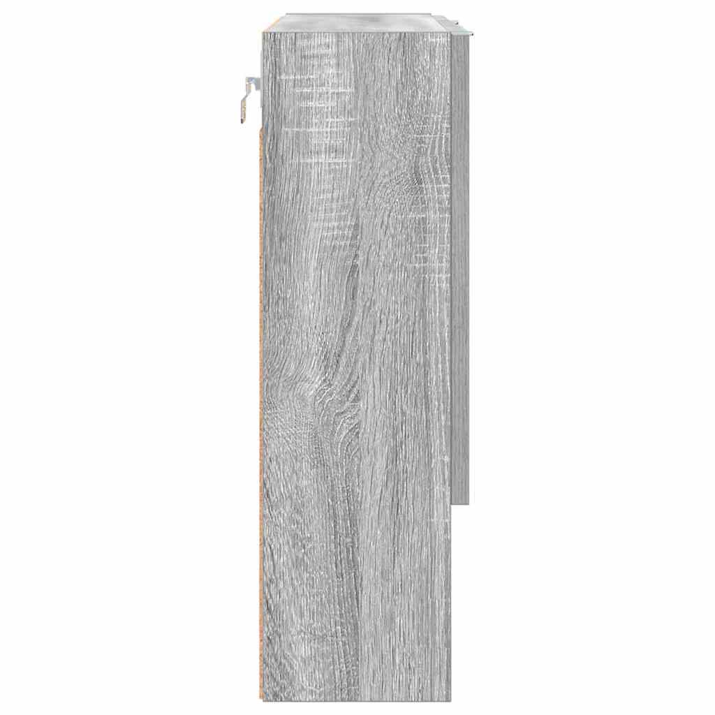 vidaXL Mirror Cabinet Grey Sonoma 59 x 17 x 55 cm Engineered Wood