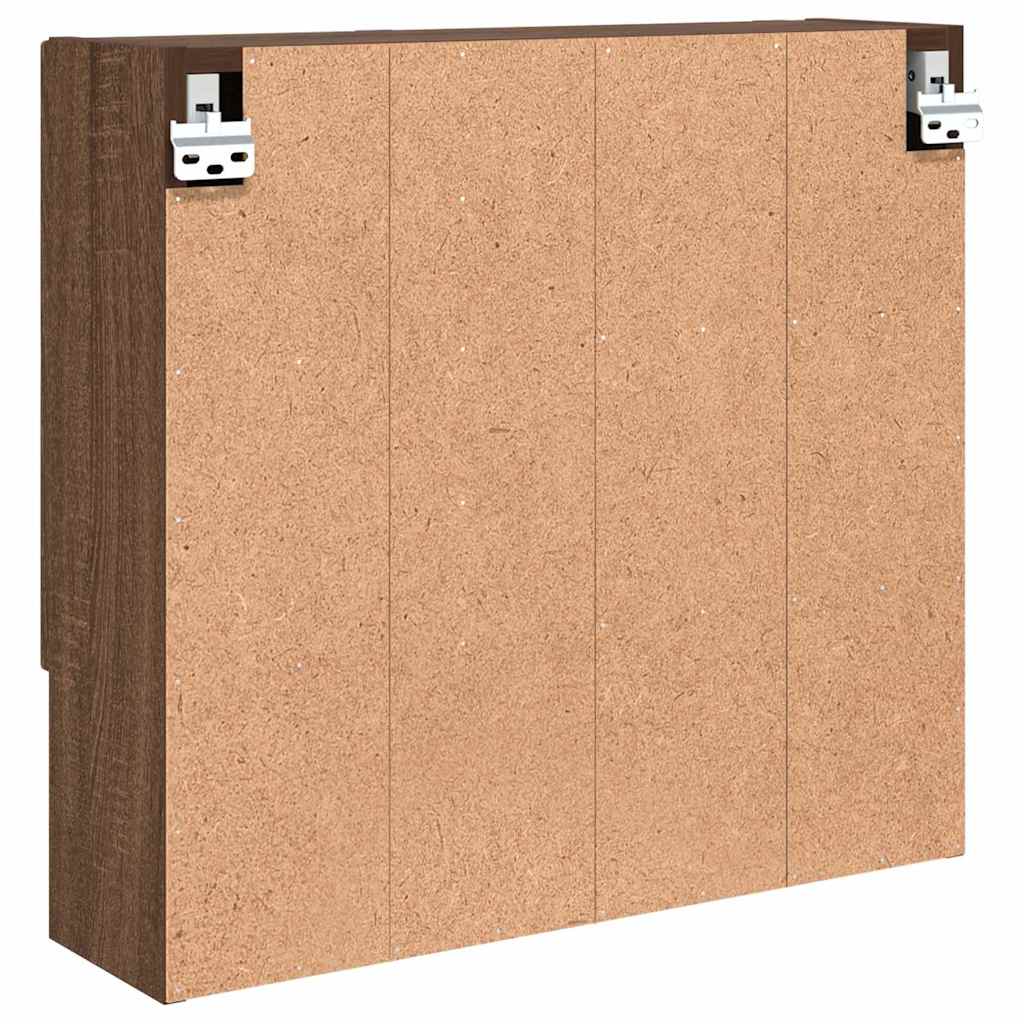 vidaXL Mirror Cabinet Brown Oak 59 x 17 x 55 cm Engineered Wood