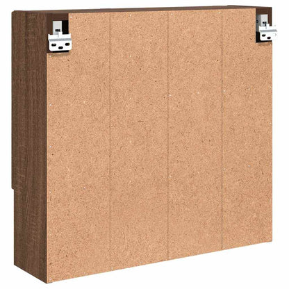 vidaXL Mirror Cabinet Brown Oak 59 x 17 x 55 cm Engineered Wood
