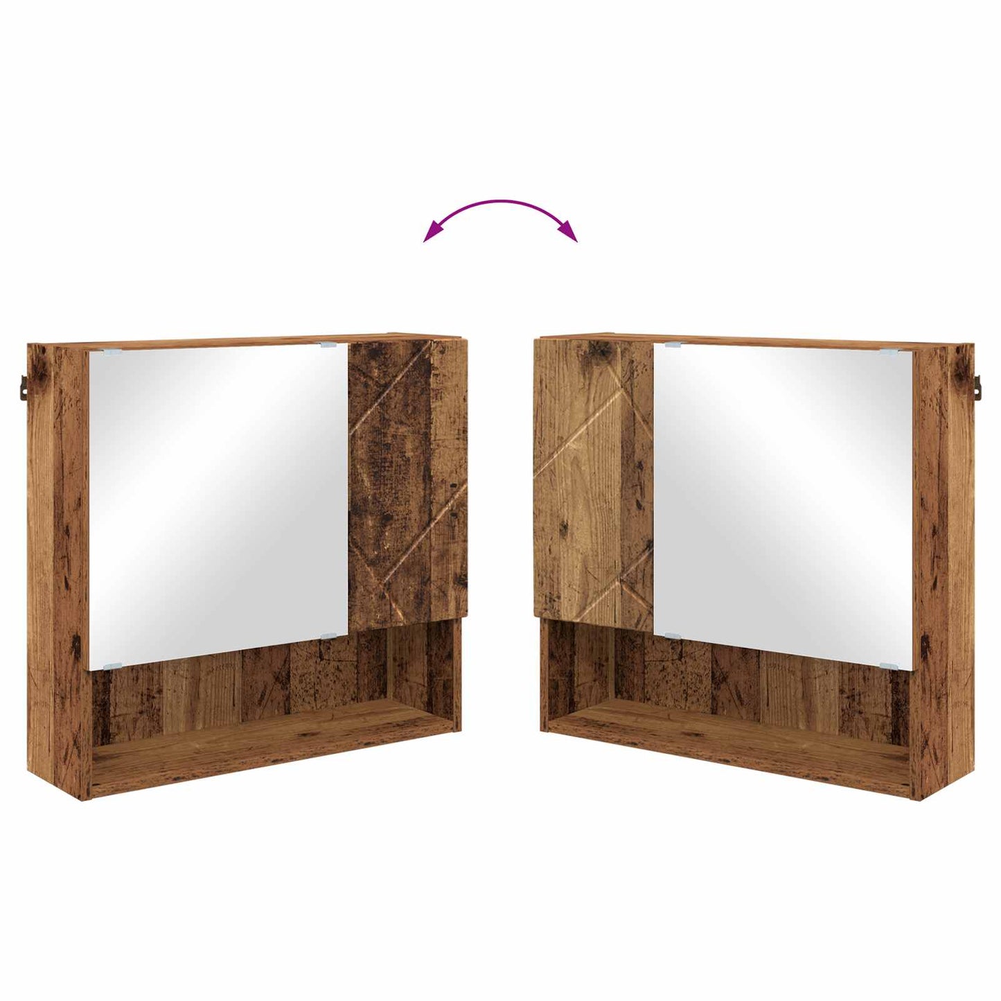 vidaXL Mirror Cabinet Old Wood 59 x 17 x 55 cm Engineered Wood