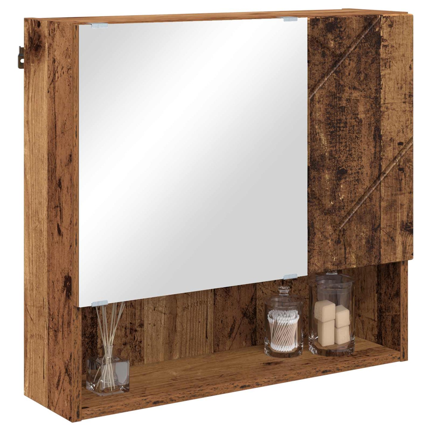 vidaXL Mirror Cabinet Old Wood 59 x 17 x 55 cm Engineered Wood
