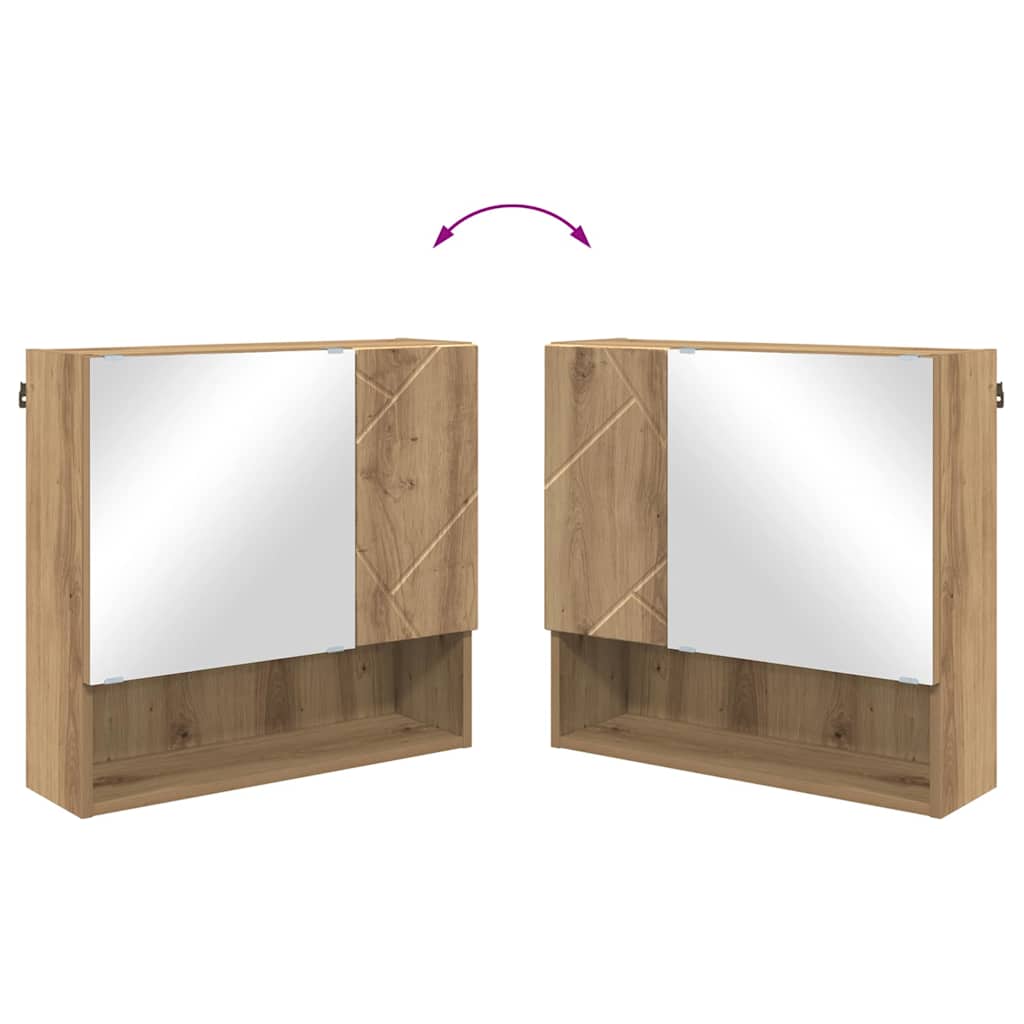 vidaXL Mirror Cabinet Artisan Oak 59 x 17 x 55 cm Engineered Wood