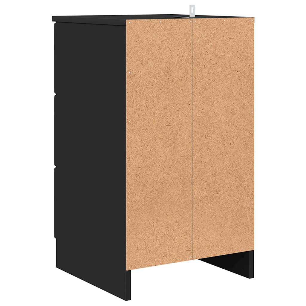 vidaXL Bedside Cabinet Black 38 x 38 x 66 cm Engineered wood