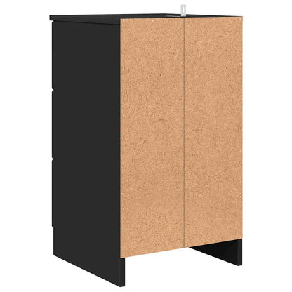 vidaXL Bedside Cabinet Black 38 x 38 x 66 cm Engineered wood