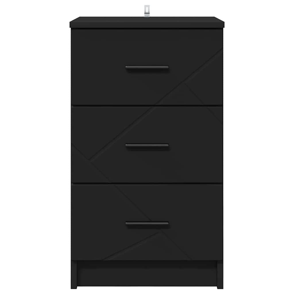 vidaXL Bedside Cabinet Black 38 x 38 x 66 cm Engineered wood