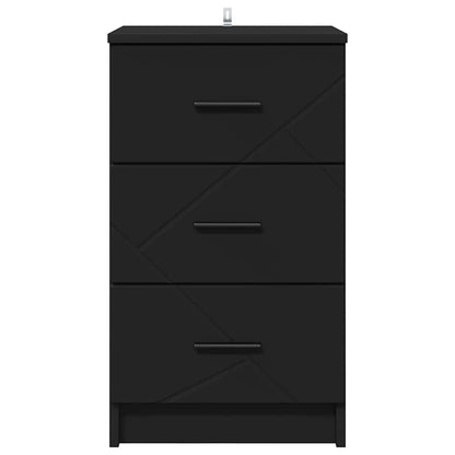 vidaXL Bedside Cabinet Black 38 x 38 x 66 cm Engineered wood
