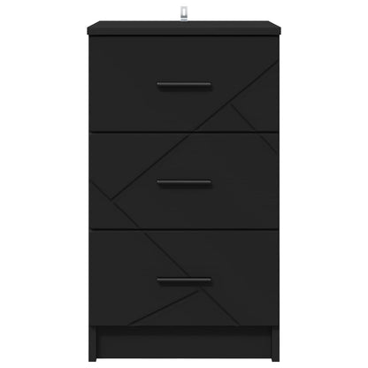 vidaXL Bedside Cabinet Black 38 x 38 x 66 cm Engineered wood