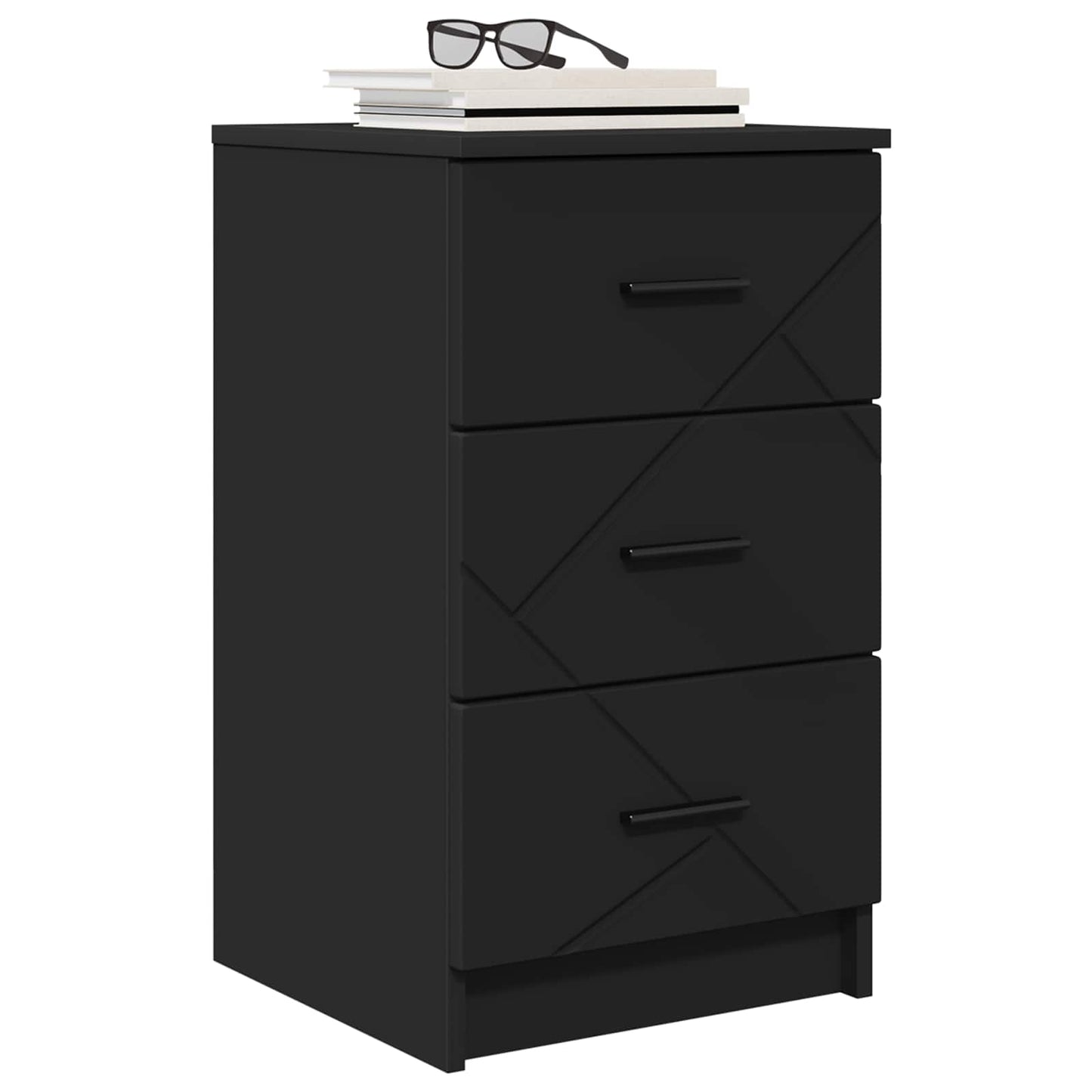 vidaXL Bedside Cabinet Black 38 x 38 x 66 cm Engineered wood
