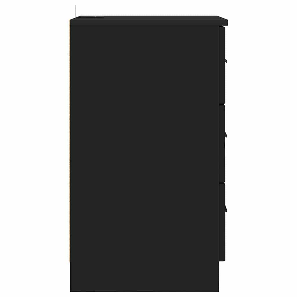 vidaXL Bedside Cabinet Black 38 x 38 x 66 cm Engineered wood