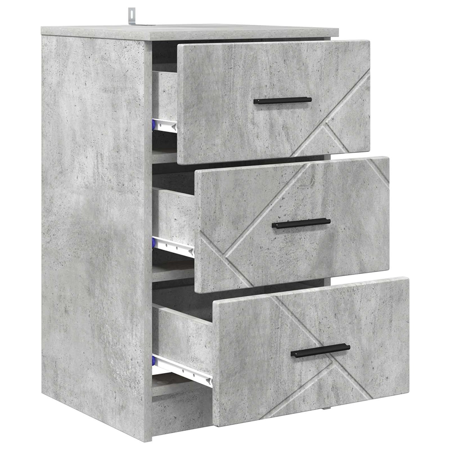 vidaXL Bedside Cabinet Concrete grey 38 x 38 x 66 cm Engineered wood