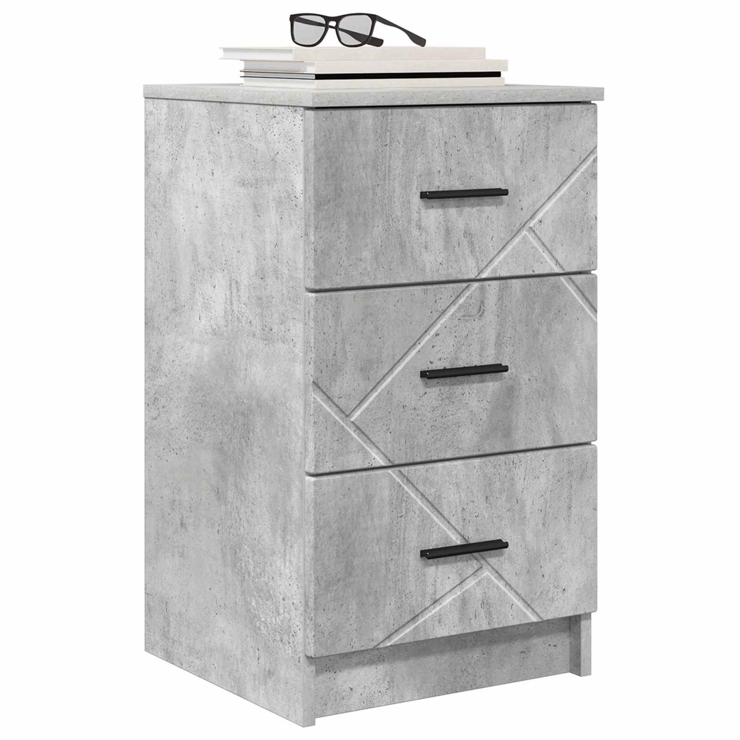 vidaXL Bedside Cabinet Concrete grey 38 x 38 x 66 cm Engineered wood