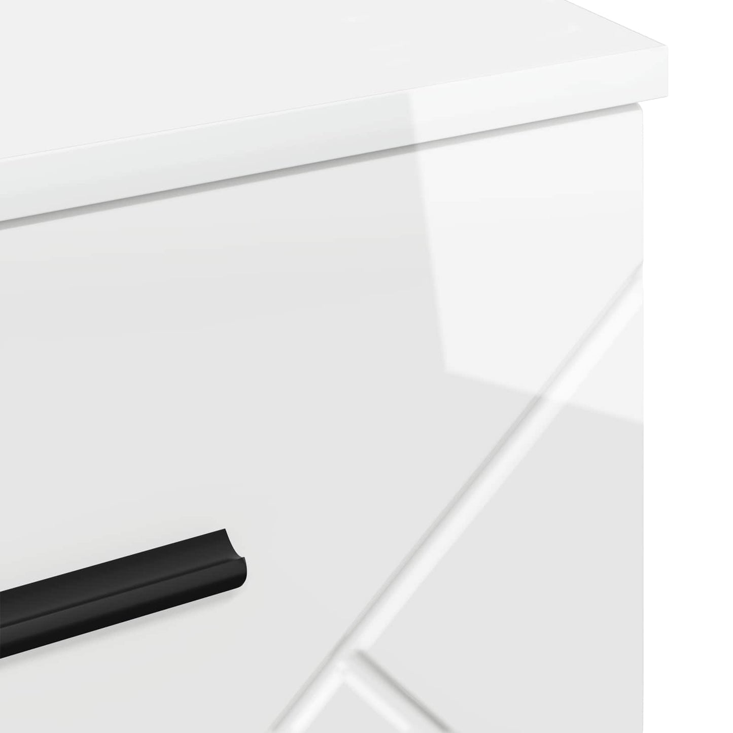 vidaXL Bedside Cabinet with Drawer High gloss white 38 x 38 x 66 cm