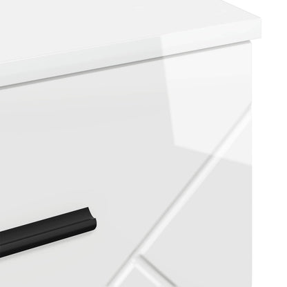 vidaXL Bedside Cabinet with Drawer High gloss white 38 x 38 x 66 cm