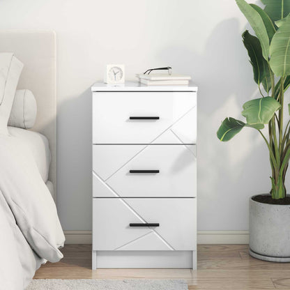 vidaXL Bedside Cabinet High gloss white 38 x 38 x 66 cm