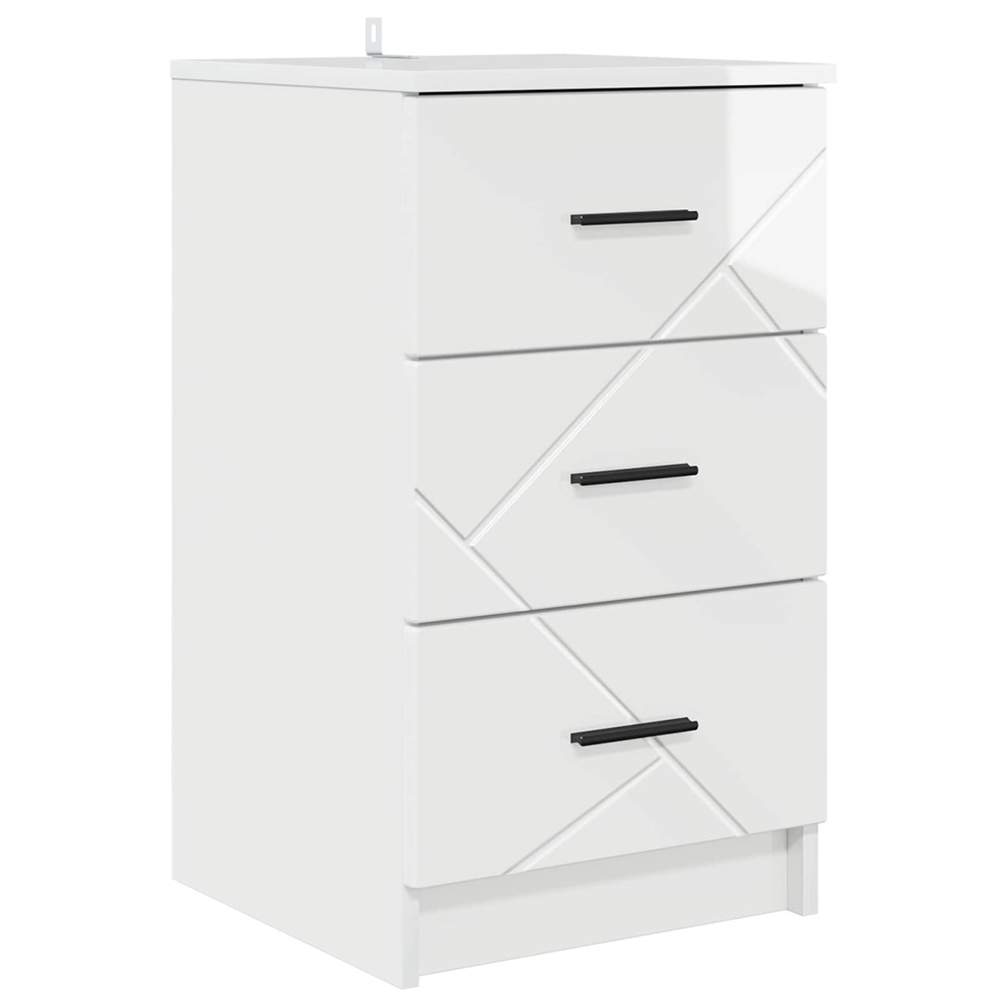 vidaXL Bedside Cabinet with Drawer High gloss white 38 x 38 x 66 cm