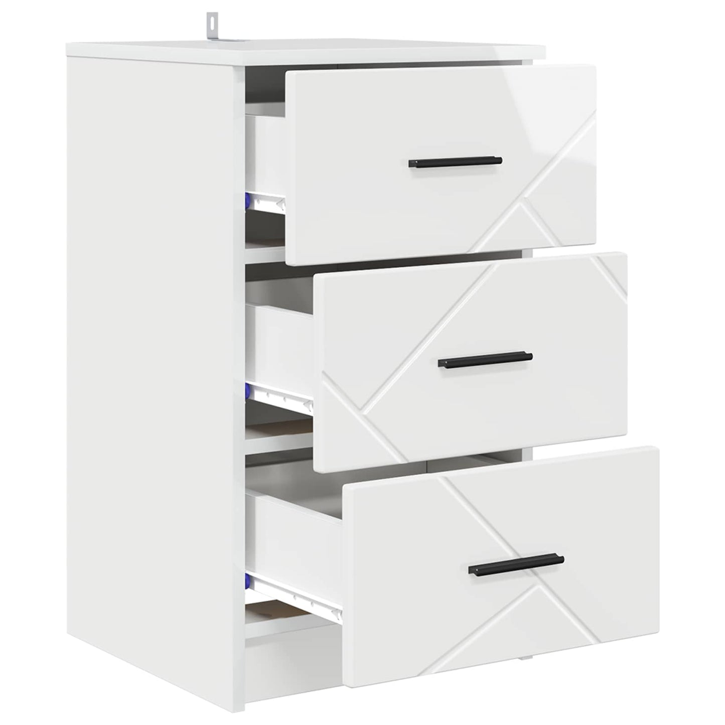 vidaXL Bedside Cabinet with Drawer High gloss white 38 x 38 x 66 cm