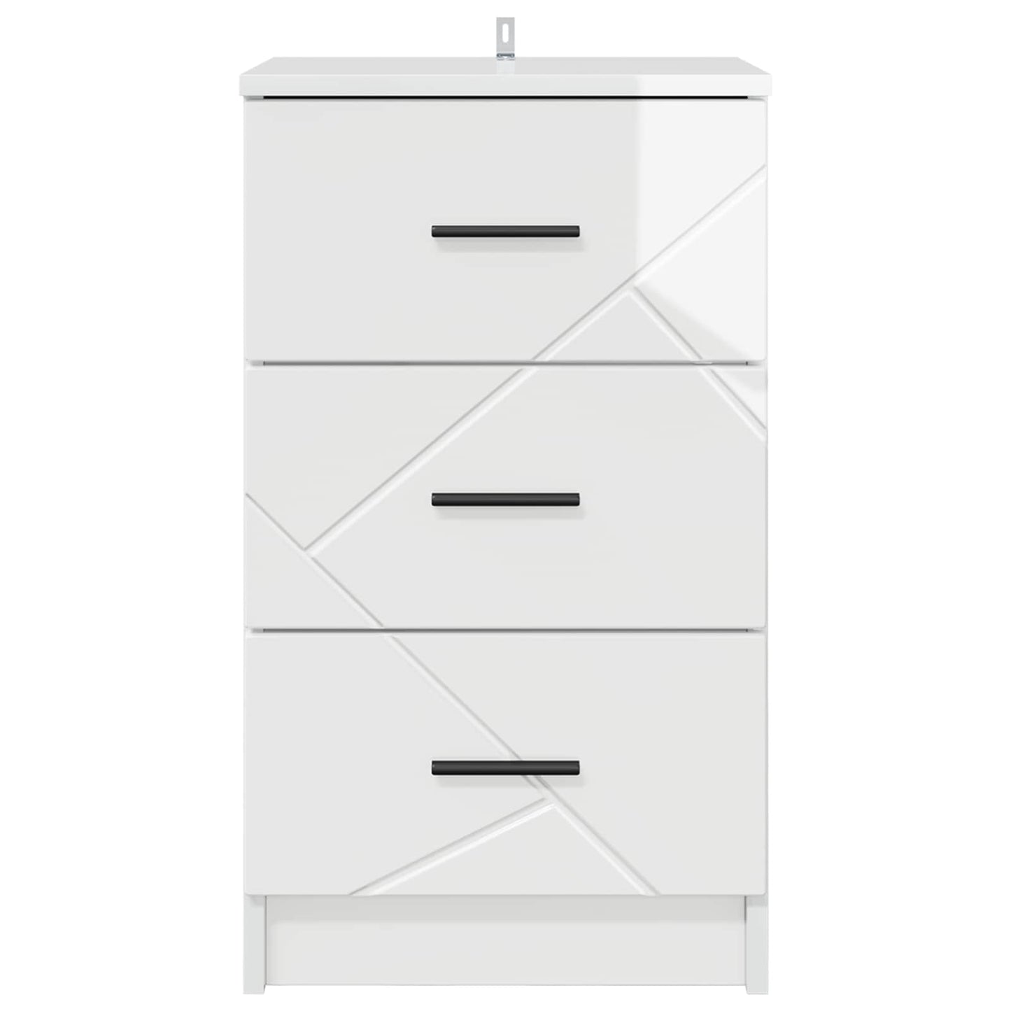 vidaXL Bedside Cabinet with Drawer High gloss white 38 x 38 x 66 cm