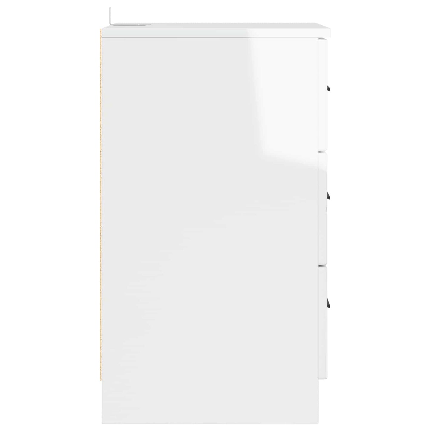 vidaXL Bedside Cabinet with Drawer High gloss white 38 x 38 x 66 cm