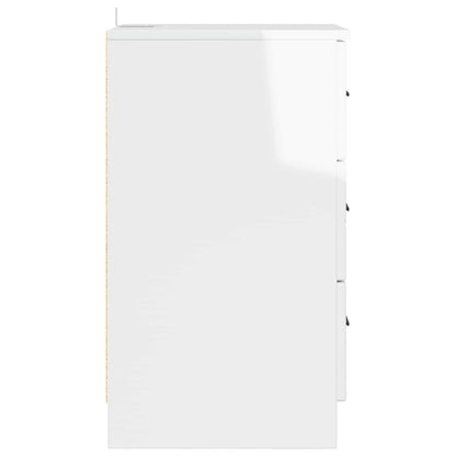 vidaXL Bedside Cabinet with Drawer High gloss white 38 x 38 x 66 cm