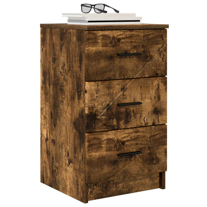 vidaXL Bedside Cabinet Smoked oak 38 x 38 x 66 cm Engineered wood