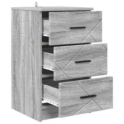 vidaXL Bedside Cabinet Grey sonoma 38 x 38 x 66 cm Engineered wood