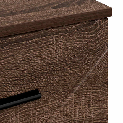 vidaXL Bedside Cabinet Brown oak 38 x 38 x 66 cm Engineered wood