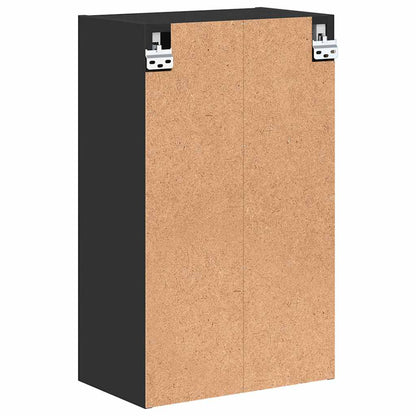 vidaXL Bathroom Cabinet Wall-mounted with Door Black 39 x 23.5 x 65 cm