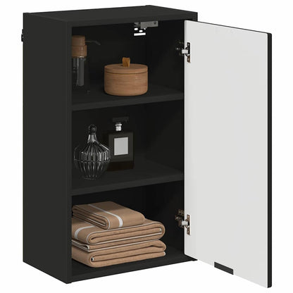 vidaXL Bathroom Cabinet Wall-mounted with Door Black 39 x 23.5 x 65 cm