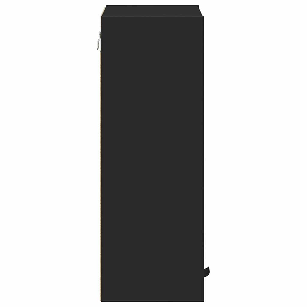 vidaXL Bathroom Cabinet Wall-mounted with Door Black 39 x 23.5 x 65 cm