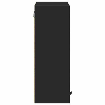 vidaXL Bathroom Cabinet Wall-mounted with Door Black 39 x 23.5 x 65 cm