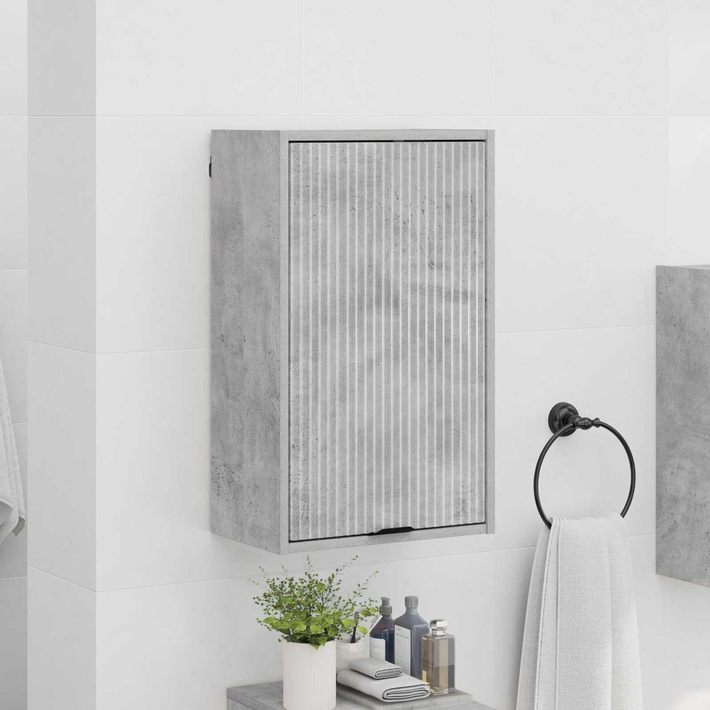 vidaXL Bathroom Cabinet Concrete Grey 39 x 23.5 x 65 cm